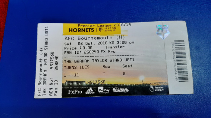 bilet AFC Bournemouth- Watford