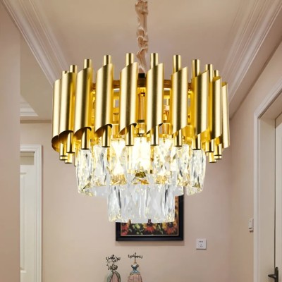 Candelabru Cristal VERSAILLES Petito 3xE14, Diametru 30cm, Auriu, Inaltime Reglabila foto