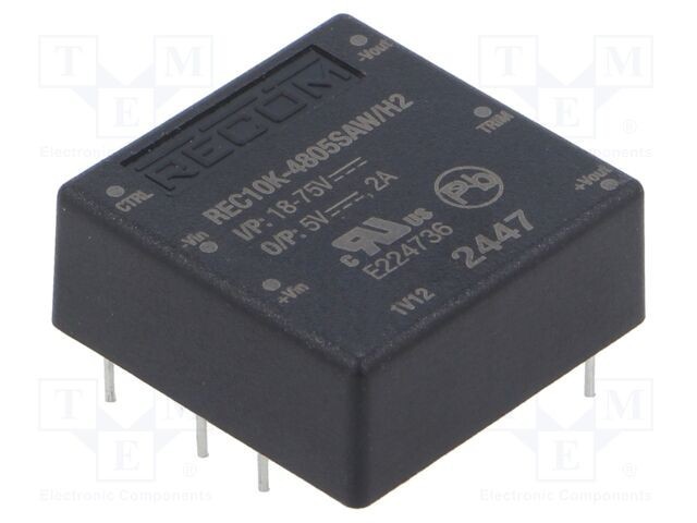 Convertor DC/DC RECOM 10W 18-75V intrare 5V 2A ieșire