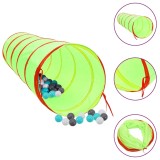 Tunel de joaca pt copii, 250 bile, verde, 175 cm, poliester