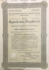 100 Reichsmark titlu de stat Germania 1936 foto