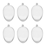 Set 6 Oua Transparente din Plastic pentru Decorat, 6 cm, CMCLASS