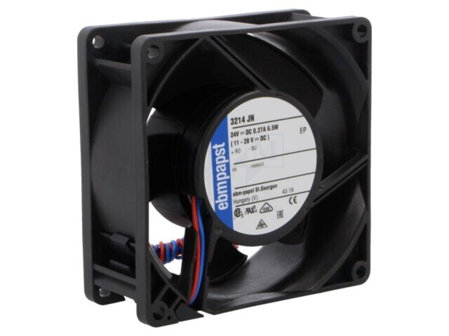 Ventilator EBM-PAPST DC axial 24V 92x92x38mm 130m3/h 51dBA
