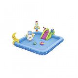 Piscina gonflabila pentru copii, de joaca, cu tobogan, 228x206x84 cm, Bestway Little Astronaut, Dreptunghi