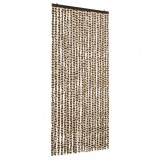 Cumpara ieftin Perdea pentru insecte, bej si maro, 90 x 220 cm, chenille