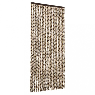 Perdea pentru insecte, bej si maro, 90 x 220 cm, chenille foto