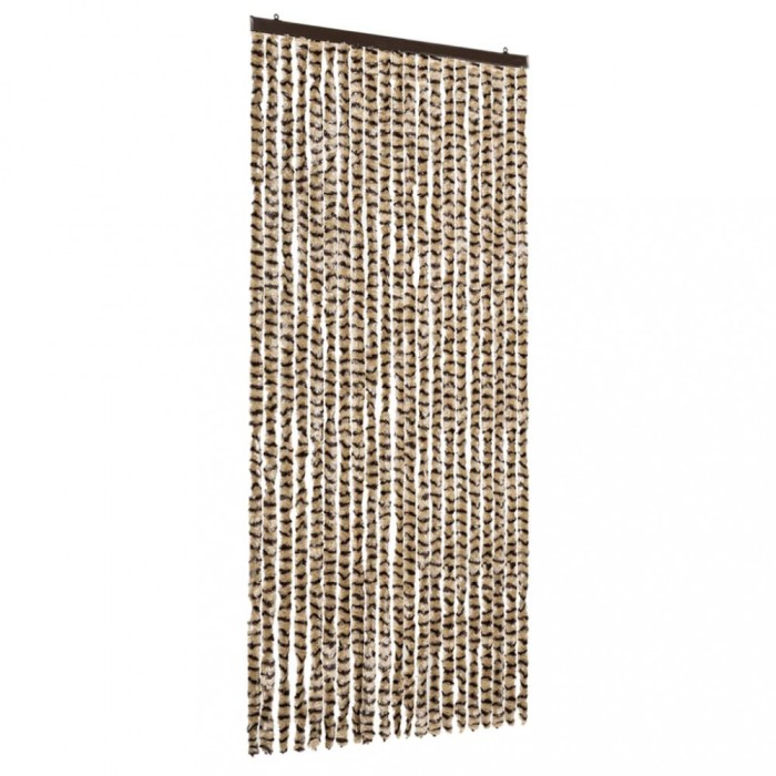 Perdea pentru insecte, bej si maro, 90 x 220 cm, chenille