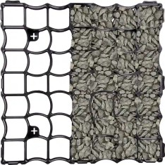 Grila eco P3 pentru parcare, 50x50x3 cm, rezistenta 180 tone/mp, plastic reciclat, negru