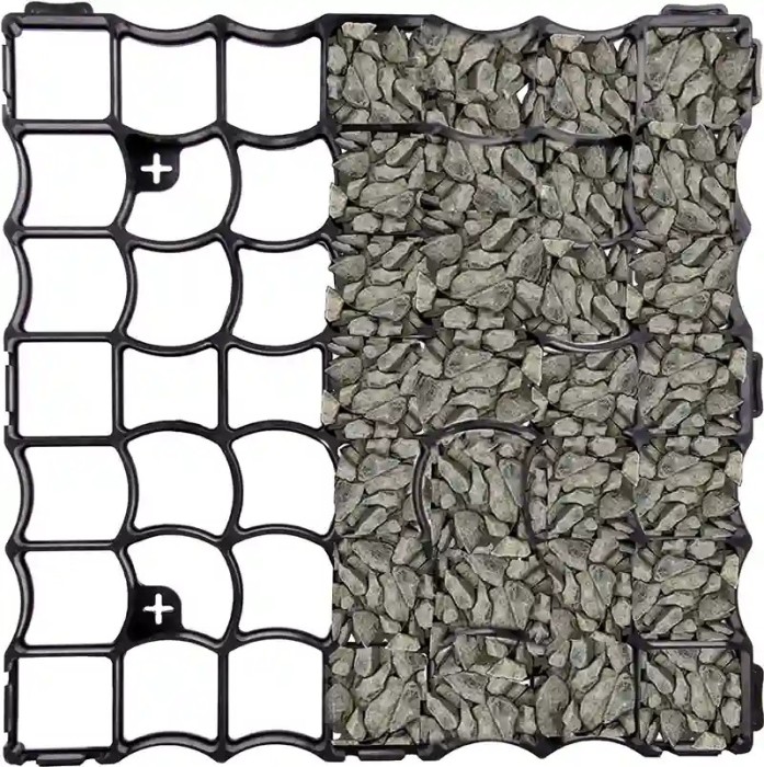 Grila eco P3 pentru parcare, 50x50x3 cm, rezistenta 180 tone/mp, negru