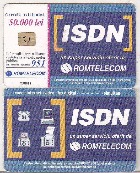 bnk card Cartela telefonica 2002 - ISDN 1 - RO-ROM-0135