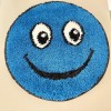 Covor Rotund Camera Copii Model Smile 12003A-3313, Marime 67 x 67 cm, Albastru Inchis, Inaltime Fir 30 mm, Antialergic, Polipropilena, Gradinita, Cres