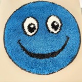 Covor Rotund Camera Copii Model Smile 12003A-3313, Marime 67 x 67 cm, Albastru Inchis, Inaltime Fir 30 mm, Antialergic, Polipropilena, Gradinita, Cres