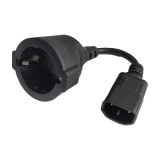CABLU alimentare Spacer adaptor intrare C14 (tata) la iesire Schuko (mama), 10A,0.15m lungime, negru, &quot;SPPW-C14-SCHK-10A-0.15&quot; (timbru verde 0.18 lei)