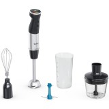 Mixer vertical Tefal Quickchef+ HB67E830, 1000 W, 20 viteze, Turbo, Tocator 500 ml, Pahar gradat 800 ml, Tel, Lame zdrobit gheata, Negru/Argintiu