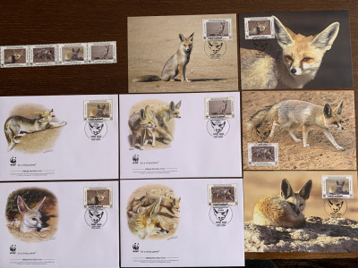 libia - serie 4 timbre MNH, 4 FDC, 4 maxime, fauna wwf foto