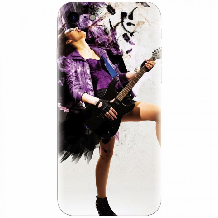 Husa silicon pentru Apple Iphone 5 / 5S / SE, Rock Music Girl