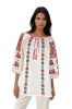Bluza dama tip ie 257 alb optic/rosu , marimea 2XL, Casual, Bumbac