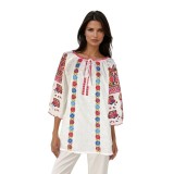 Bluza dama tip ie 257 alb optic/rosu , marimea XL
