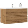 VidaXL Dulap de chiuvetă stejar artizanal 90x38,5x45 cm lemn prelucrat