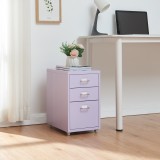 Fiset mobil de birou cu 3 sertare, mov deschis, 48x28x41 cm