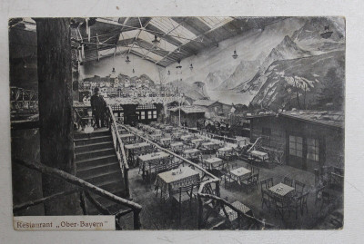 RESTAURANT &amp;#039; OBER - BAYERN &amp;#039; , CARTE POSTALA ILUSTRATA , MONOCROMA, CIRCULATA , INCEPUTUL SECOLULUI XX foto