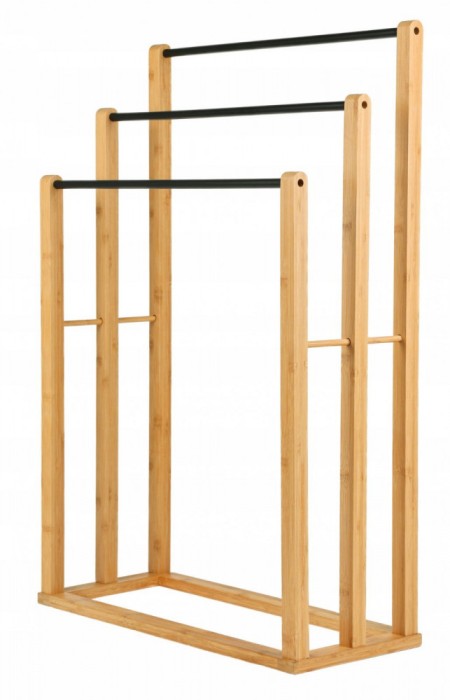 Suport pentru prosoape, maro si negru, 83,5 x 55 x 24 cm