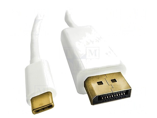 Adaptor DisplayPort 1.2 cu USB 3.1, 2m, Alb