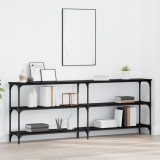 vidaXL Masă console Stejar Negru 200x29x75 cm Lemn prelucrat