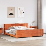 VidaXL Cadru de pat fără saltea, maro ceruit 180x200 cm lemn masiv pin