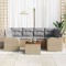 vidaXL Set de Sofa pentru Grădină 7 pcs Bej, alb Mare