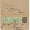 ROMANIA 1893 circulatie rara intreg postal Cifra 4 colțuri francat 4 timbre 5 b.