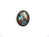Brosa Sticla Abstracta, Bijuterie Cadou Femei, Design Decorativ, 50x40mm