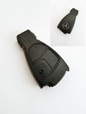 Carcasa cheie Smartkey Mercedes 3 butoane cu sigla 3D foto