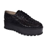 Pantofi dama casual cu platforme de 5 cm - Model Negru TCC4N