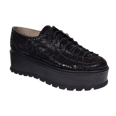 Pantofi dama casual cu platforme de 5 cm - Model Negru TCC4N foto