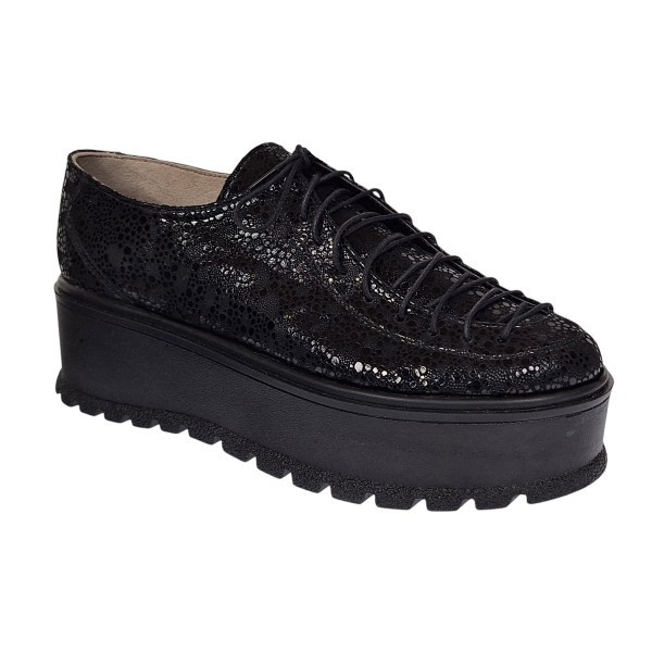Pantofi dama casual cu platforme de 5 cm - Model Negru TCC4N