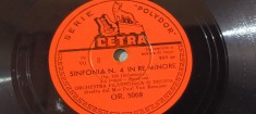 PLACA GRAMOFON / PATEFON. CETRA SINFONIA NR 4 - IN RE MINORE OP 120 SCHUMANN foto