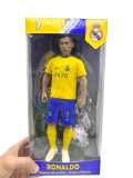 Figurina Ronaldo fotbalist 22 cm echipament galben albastru cu accesorii