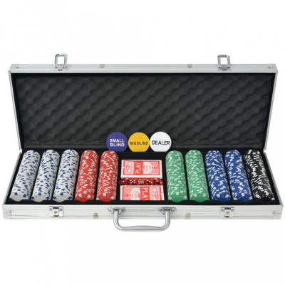 vidaXL Set de poker cu 500 de jetoane din aluminiu foto