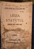 Legea și Statutul pentru organizarea bisericii ortodoxe rom&acirc;ne