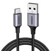 Ugreen - Data Cable US288 (60126) - USB to Type-C, Fast Charging, 3A, 18W, 480Mbps, Nylon Braided, 1m - Space Gray