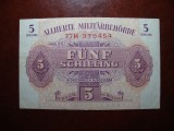 Austria 5 Schilling 1944, Bancnota straina, Europa, Numismatica, Aliati, Stare buna