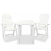 VidaXL Set mobilier bistro, 3 piese, alb, plastic 275073