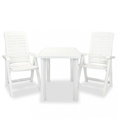 Gossi set mobilier bistro, 3 piese, alb, plastic foto