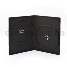 Carcase duble DVD 14 mm neagra sau transparenta - Transparent
