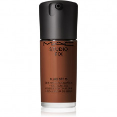 MAC Cosmetics Studio Fix Fluid SPF 15 24HR Matte Foundation + Oil Control machiaj cu efect matifiant SPF 15 culoare NC63 30 ml