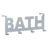 Cuier Ușă Metal Bath, 4 C&acirc;rlige, Argintiu, 32x4.5x11.5 cm, Oem