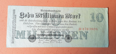 10 Milioane Marci 1923 - 10.000.000 Bancnota veche Germania foto