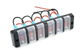 Panou 6 Butoane Intrerupatoare Iluminate 12V, 18.5cm x 5cm, Rosu, ALM