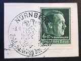 Germania (1938) Decupaj 6+19 Pfennig Verde "Reichsparteitag N&uuml;rnberg 1938" "N&uuml;rnberg - 3.9.1938" (USED) CLK1